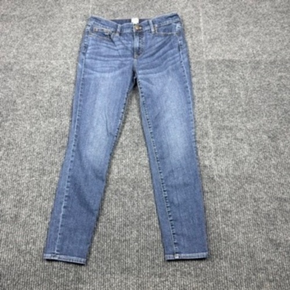 J.Crew Women Blue Slim Fit Denim Jeans G7337 Size 30/28 Medium Wash Stretch